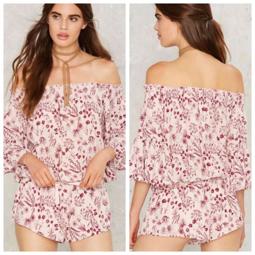 New | Nasty Gal | Off the Shoulder Floral Romper